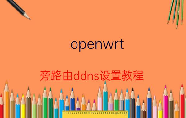 openwrt 旁路由ddns设置教程 OpenWrt旁路由DDNS配置教程